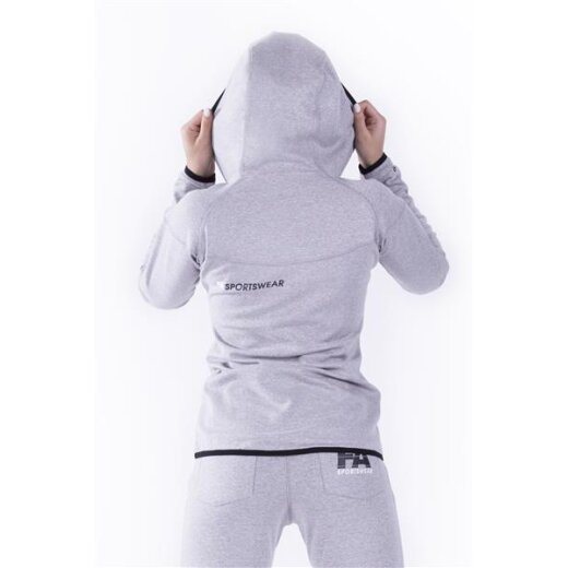 FA Sportswear Hoodie Jacket 01 W Grey-Neon Flash