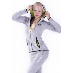 FA Sportswear Hoodie Jacket 01 W Grey-Neon Flash