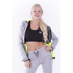 FA Sportswear Hoodie Jacket 01 W Grey-Neon Flash