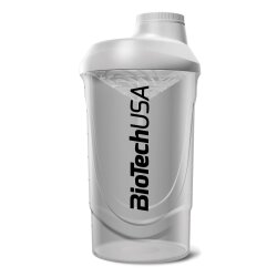 BioTech USA Shaker Wave 600ml - Transparent