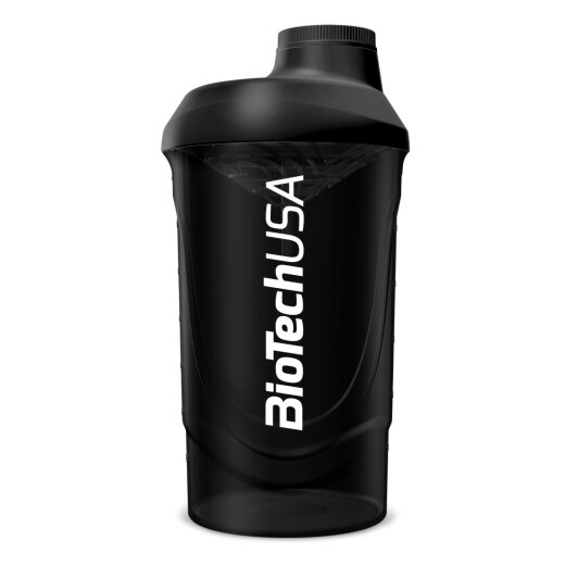 BioTech USA Shaker Wave 600ml - Black-Smoked