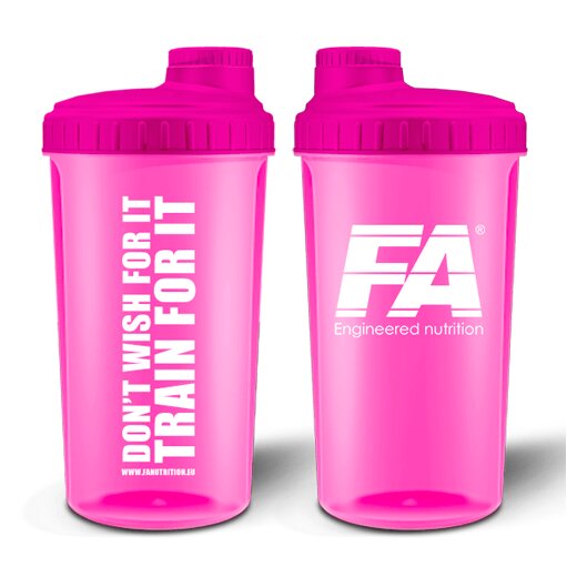 FA Nutrition Shaker 700ml - NEON PINK "TRAIN FOR IT"