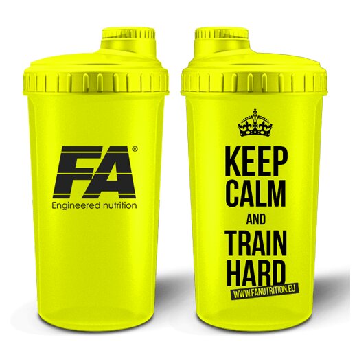 FA Nutrition Shaker 700ml - NEON GELB "KEEP CALM"