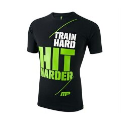 MusclePharm Mens T-Shirt Train Hard Black - XXL