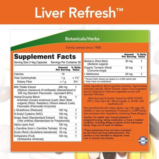 NOW Liver Refresh 90caps