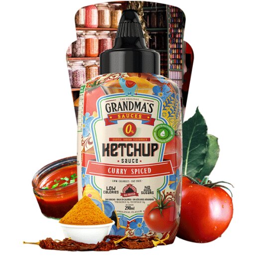 Max Protein Grandmas Sauces 290ml Ketchup Curry Spiced