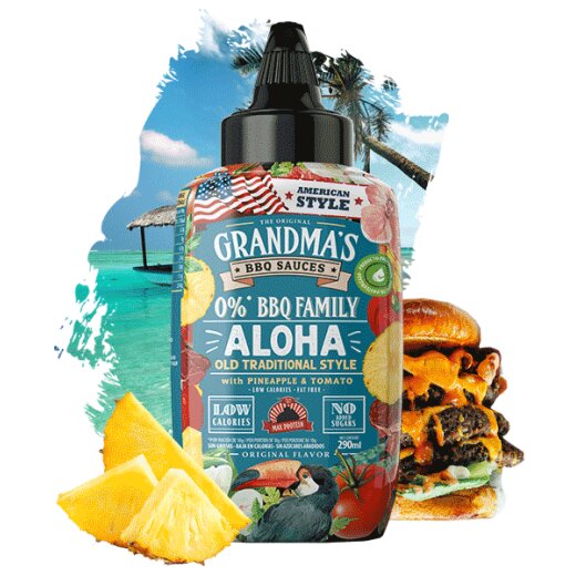Max Protein Grandmas BBQ Sauces 290ml Aloha with Pineapple & Tomato