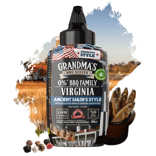 Max Protein Grandmas BBQ Sauces 290ml Virginia Ancient Sailors Style with Selected Spices & Smoked Anchovies