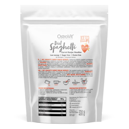 OstroVit Diät Spaghetti Karotte Konjac-Nudeln 400 g