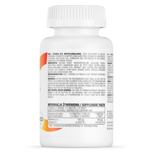 OstroVit Vitamin B12 Methylcobalamin 200Tabs