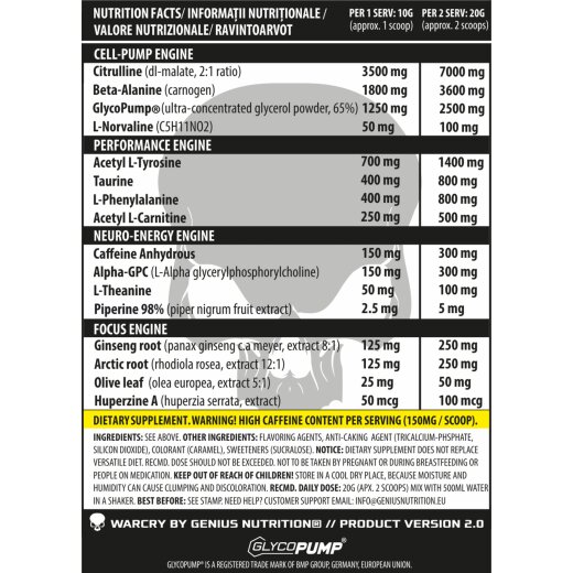 Genius Nutrition Warcry Pre 400g Alien Fruits