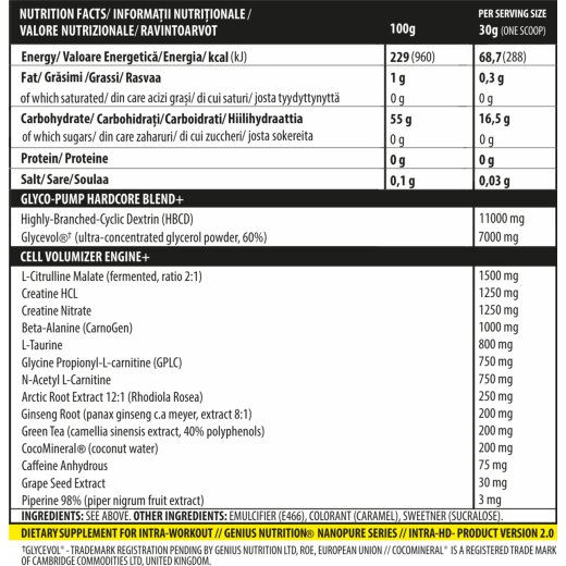 Genius Nutrition Intra-HD 750g American Cola