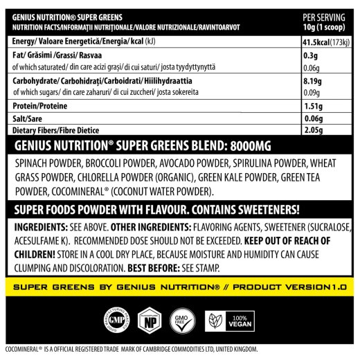 Genius Nutrition Super Greens 300g Green Apple
