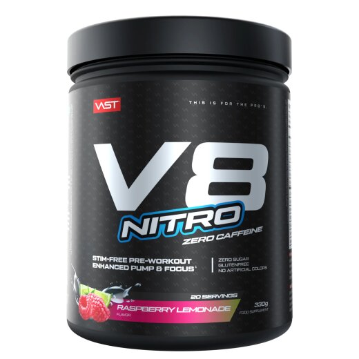 Vast Sports V8 Nitro Zero Caffeine 364g Tropical Pump