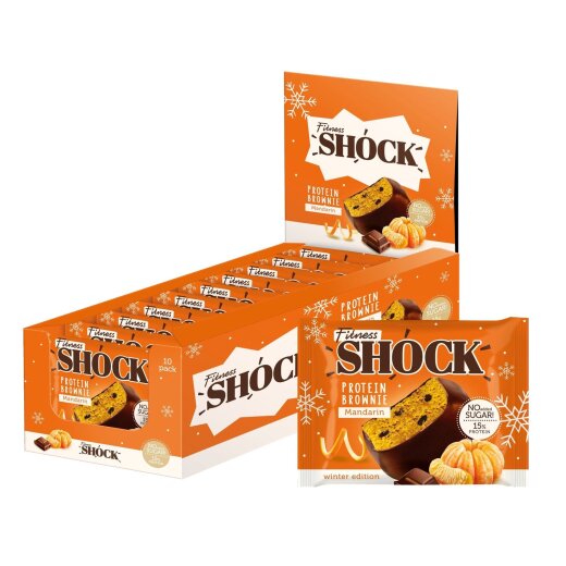 Fitness Shock Protein Brownie 50g Zitrone Mohn