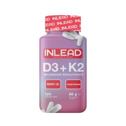 Inlead Nutrition Vitamin D3 + K2 + Magnesium 120 Veggie Caps