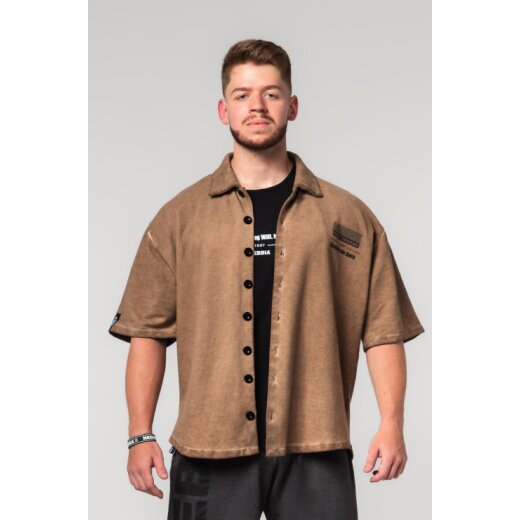 Nebbia Washed-off Oversized T-Shirt 90s THROWBACK 347 Light Brown L