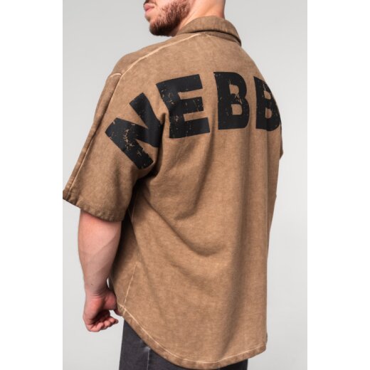 Nebbia Washed-off Oversized T-Shirt 90s THROWBACK 347 Light Brown L