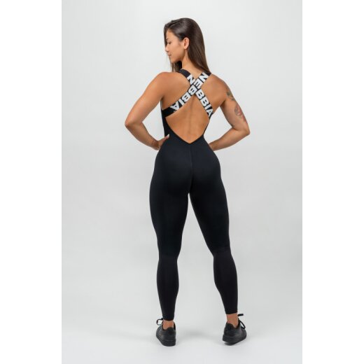 Nebbia Workout-Jumpsuit GYM RAT 201 Black XS