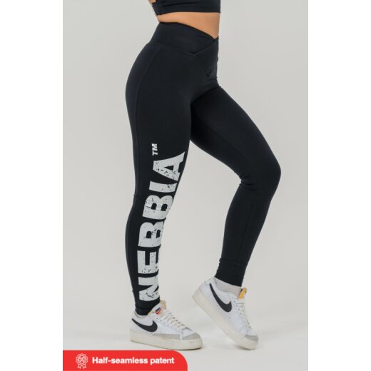 Nebbia Fitness-Leggings mit hohem Bund GLUTE CHECK 613 Black XS