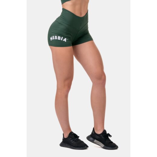 Nebbia Classic HERO High Waist Shorts 582 Dark Green XS