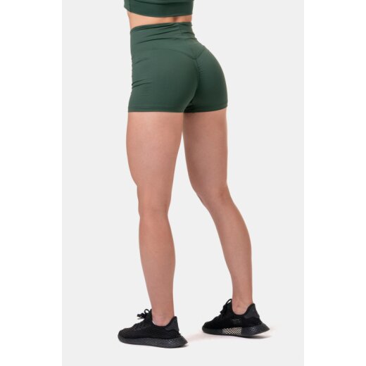 Nebbia Classic HERO High Waist Shorts 582 Dark Green XS