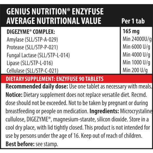 Genius Nutrition Enzyfuse 90Tabs