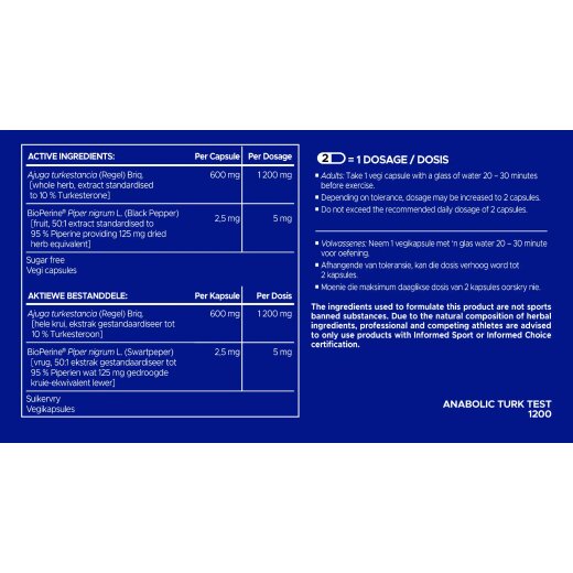 USN Anabolic Turk Test 1200 60caps Turkesterone