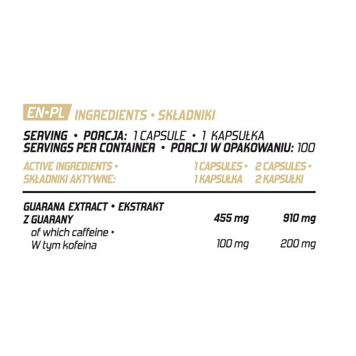 Evolite Nutrition Guarana 22% Caffeine 100caps