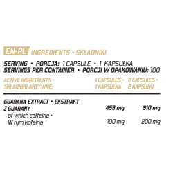 Evolite Nutrition Guarana 22% Caffeine 100caps