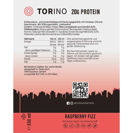 Torino 20g Protein Soft Drink 330ml Raspberry Fizz