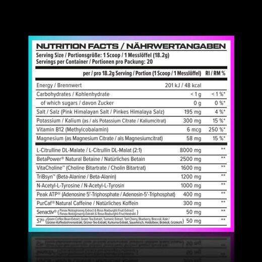 Vast Sports V8 Ultra Ultimate Preworkout 365g Black Cherry Lime