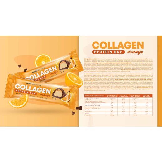 Hiro Lab Collagen Protein Bar 12x 50g Orange