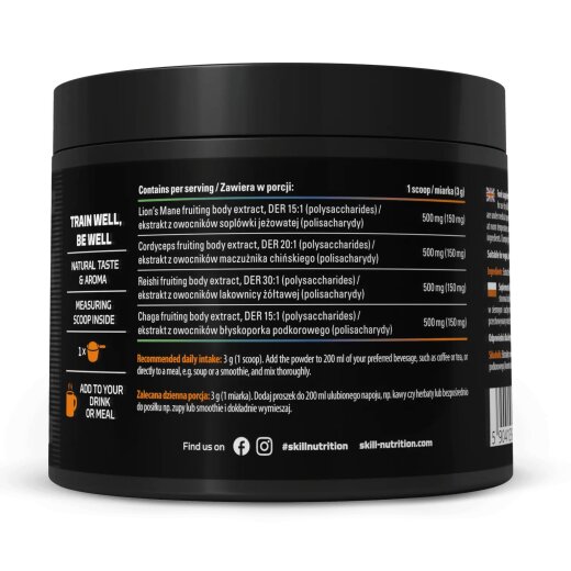 Skill Nutrition 4 Mushroom Complex – 180g Pulver