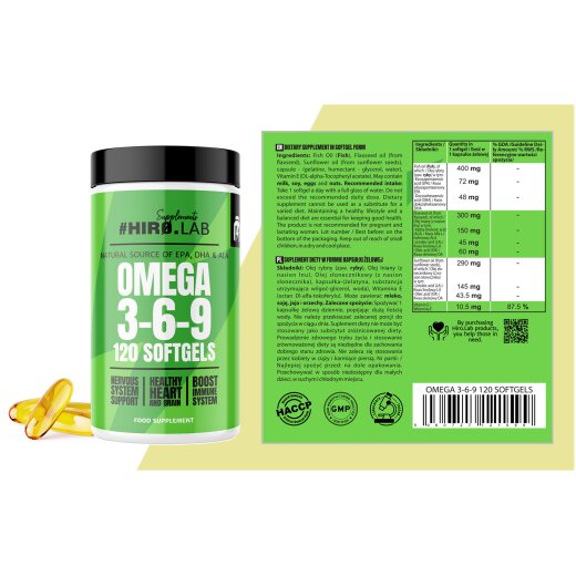Hiro Lab Omega 3-6-9 120 Softgels